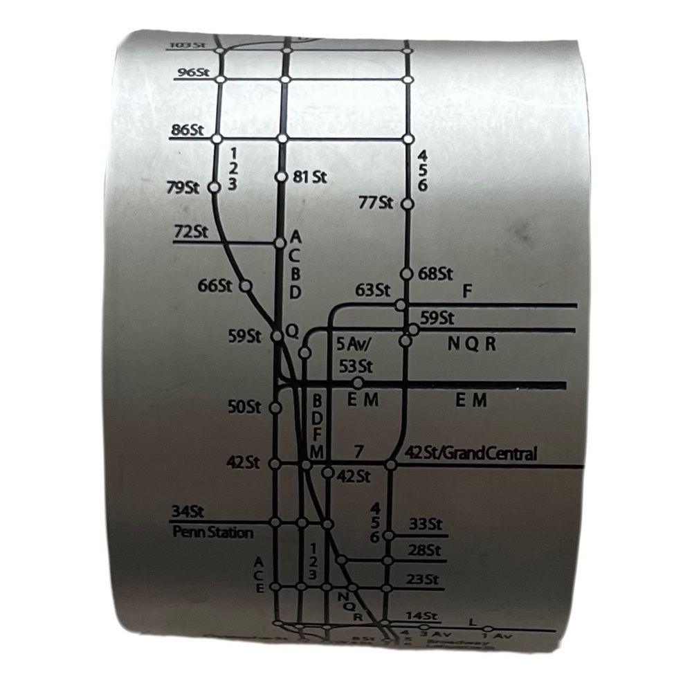 NYC Subway Map Metal Cuff Bracelet